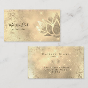 Faux gouden folie Lotus ontwerp Visitekaartje