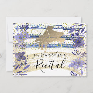 FAUX gouden folie op indigo blauw waterverf Kaart