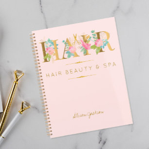 Faux gouden folie typografie haarstylist roze glam planner