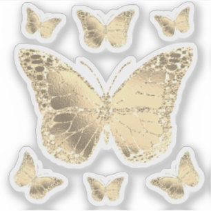 Faux gouden folie vlinders doorzichtige sticker