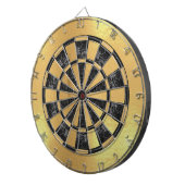 Faux gouden folie zwart marmer faux metallic dartbord (Voorkant Rechts)