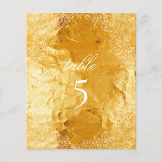 Faux gouden folietafel Rococo Botanische krans (Voorkant)