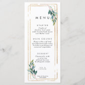 faux gouden geometrische griekse trouwmenkkaarten menu (Voorkant)