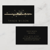 faux gouden glitter fluit visitekaartje (Voorkant / Achterkant)