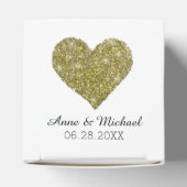 Faux gouden glitter hart van de liefde / bruiloft bedankdoosjes (Bovenkant)