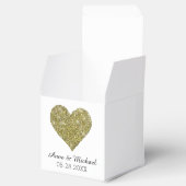 Faux gouden glitter hart van de liefde / bruiloft bedankdoosjes (Geopend)