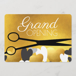 Faux gouden haren, schoonheidssalon grote opening kaart