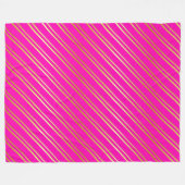 FAUX GOUDEN STREPEN OP ROZE FLEECE DEKEN (Voorkant (Horizontaal))