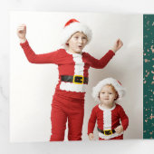 Faux gouden vlokken kerst drieluik wenskaart (Binnenzijde eerst)