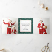 Faux gouden vlokken kerst drieluik wenskaart (Binnen)