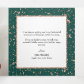 Faux gouden vlokken kerst drieluik wenskaart (Binnenkant midden)