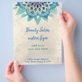 FAUX goudfolie blauwe lotus logo Flyer (Hand)