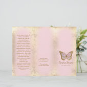 faux goudfolie ontwerp roze vlinderbrochure (Staand voorkant)