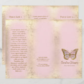 faux goudfolie ontwerp roze vlinderbrochure (Voorkant / Achterkant)