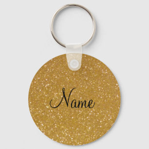 Faux goudglitter sleutelhanger met glimmende glimp