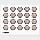 faux goudglitter vlinder ronde sticker (Vel)