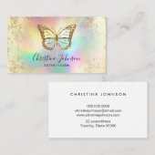 faux goudglitter vlinder visitekaartje (Voorkant / Achterkant)