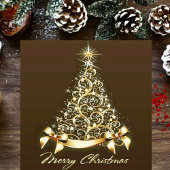 Faux goudkerstboom vierkante sticker