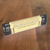 Faux goudmijlestone-jaars naambordje (Zijkant)