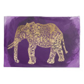 faux goudstamolifant paarse borstelslag kussensloop (Achterkant)