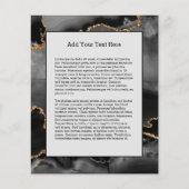 Faux Gray Marged Agate Golden Glitter Black Stone Flyer (Voorkant)