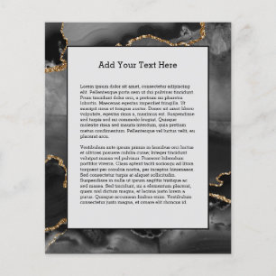 Faux Gray Marged Agate Golden Glitter Black Stone Flyer