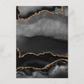 Faux Gray Marged Agate Golden Glitter Black Stone Menu (Voorkant)
