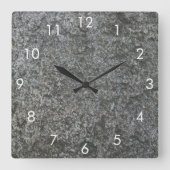 Faux Gray Stone Vierkante Klok (Voorkant)