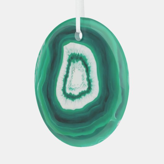 Faux Green Agate Glass Orages Glas Ornament (Voorkant links)