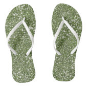 Faux Green Glitter Texture Kijk-like Graphic Teenslippers (Voetbed)
