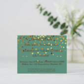 Faux Green Glittering Fab Confetti Sparkles Stippe Kaart (Staand voorkant)