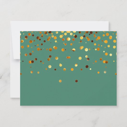 Faux Green Glittering Fab Confetti Sparkles Stippe Kaart (Achterkant)