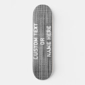 Faux Grey Breien Skateboard met aangepaste tekst (Voorkant)