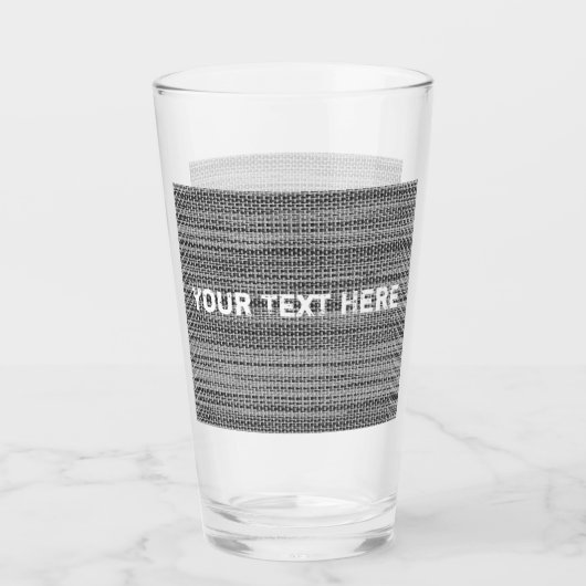 Faux Grey Fabric Bril met aangepaste tekst Glas (Voorkant)