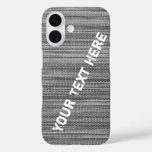 Faux Grey Fabric Coque iphone avec texte personnal