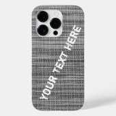 Faux Grey Fabric Custom Text IPhone Case (Achterkant)