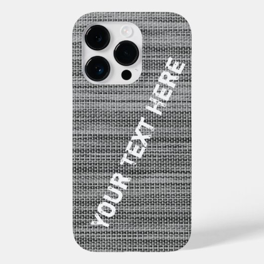 Faux Grey Fabric Custom Text IPhone Case (Achterkant)