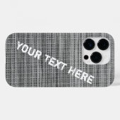 Faux Grey Fabric Custom Text IPhone Case (Achterkant (horizontaal))