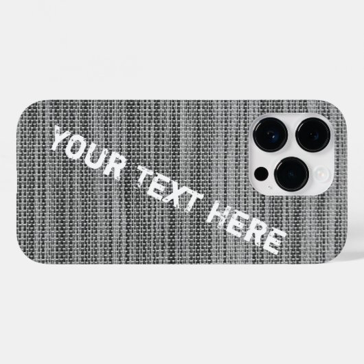 Faux Grey Fabric Custom Text IPhone Case (Achterkant (horizontaal))