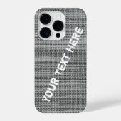Faux Grey Fabric iPhone Case met aangepaste tekst iPhone Hoesje (Achterkant)