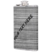 Faux Grey Fabric Kolf met aangepaste tekst Heupfles (Links)