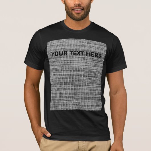 Faux Grey Fabric Patch T-Shirt avec texte personna (Devant)