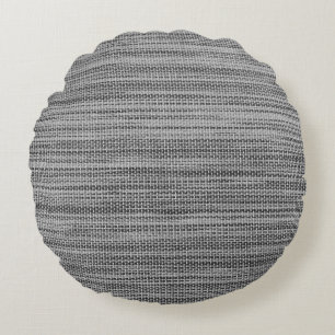 Faux Grey Fabric Round Pillow - Modern Rond Kussen