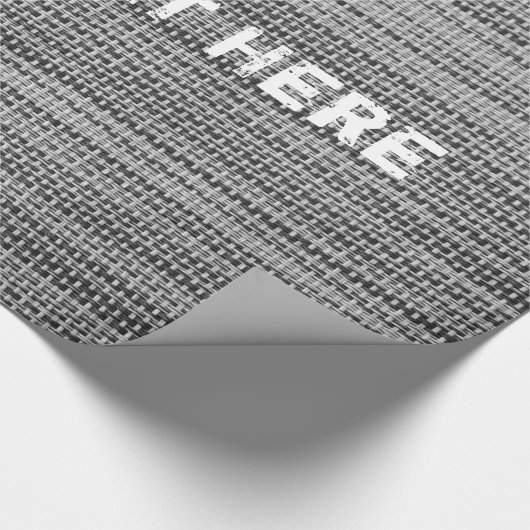 Faux Grey stof inpakpapier met aangepaste tekst (Hoek)