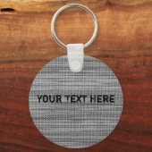 Faux Grey Stof Sleutelhanger  Jouw tekst (Voorkant)