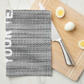 Faux Grey Tissu Serviette de cuisine avec texte pe (Quart Plié)