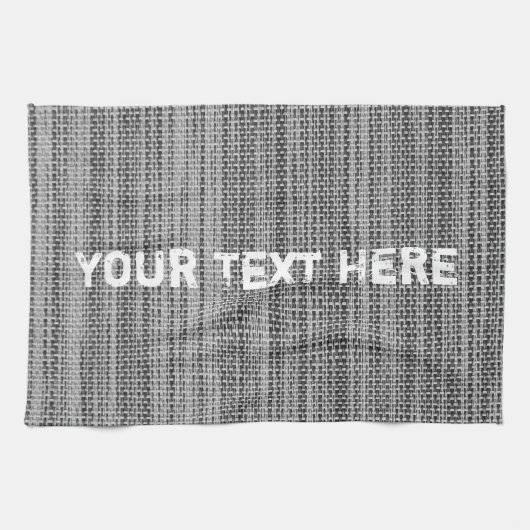 Faux Grey Tissu Serviette de cuisine avec texte pe (Horizontal)