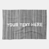 Faux grijze stof keukenhanddoek met aangepaste tek (Horizontaal)
