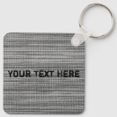 Faux grijze stof Sleutelhanger met aangepaste teks (Achterkant)
