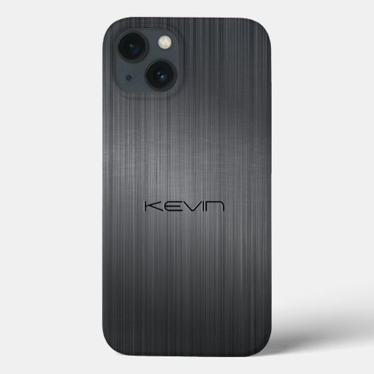 Faux gris foncé en aluminium brossé Coque Arrière  (Verso)